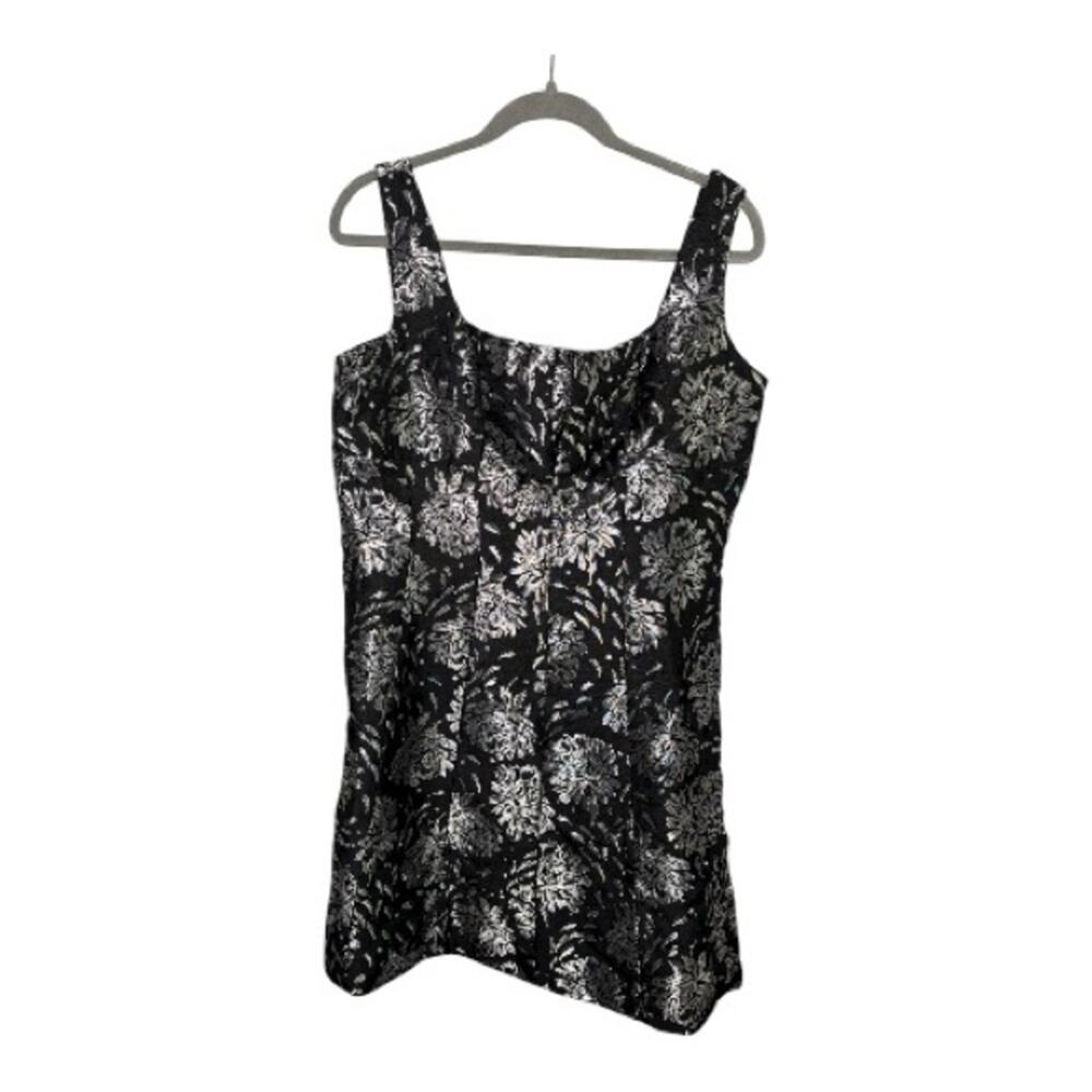 R&M Richards Black Silver A Line Dress 16P